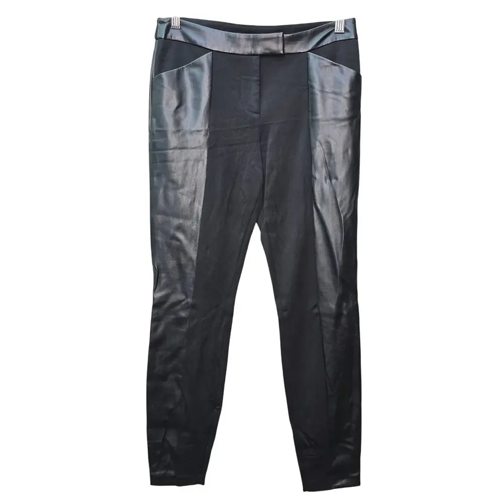 Bebe Faux Leather Pants Womens Size Small Black Biker Moto Gothic Steam Punk NEW - Picture 1 of 12
